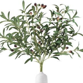 40.2 Inch Faux Olive Branches for Vase,Artificial Olive Branch Greenery Stems Faux Olive Leaf Stems Olive Tree Branches for Vase Home Wedding Decor 2Pcs