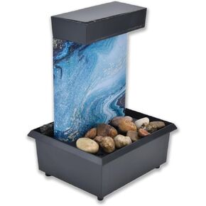 Tabletop Water Fountain, Desktop Water Fountain LED Tabletop Fountain with Stones and LED lights Indoor Tabletop Fountain for Home Office Table Decoration