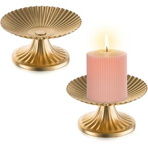 Sziqiqi Candle Plates for Wedding Centerpieces - Pillar Candle Holder Set of 2 for Decorative White Candle Trays for Tealights Scented Candle Jar