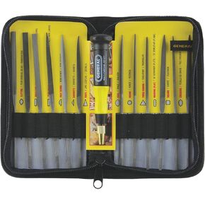 General Tools 707475 Swiss Pattern Needle File Set, 12-Piece, Black, Set of 12 and Handle