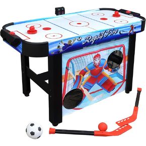 Hathaway Rapid Fire 42-in 3-in-1 Air Hockey Multi-Game Table with Soccer and Hockey Target Nets for Kids