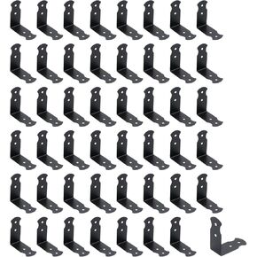 Decorative Corner Brackets 1.6" x 1.6" Vintage Black Furniture Corner Edge Bracket Box Corner Cover Guards -48pcs