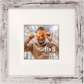 8x10 Picture Frame, Display Photos 6x8 with Mat or 8x10 without Mat, Poster Frame for Wall and Tabletop, Brown