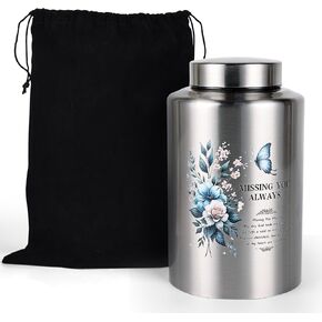 suruim Large Keepsake Urns for Human Ashes Adult Female, Burial Urns, Decorative Urns, Funeral Urns, Cremation Urns for Women and Men (Butterfly)