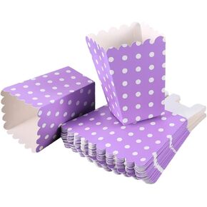 24pcs Boxes Paper Popcorn Buckets Square Popcorn Boxes Popcorn Containers Paper Snack Boxes Popcorn Boxes Container Popcorn Holder Purple Chicken Popcorn Box European and American