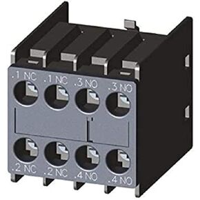 FURNAS ELECTRIC CO 3RH2911-1HA22 50 HZ, 10 AMP, SNAP-ON Mount, 240 VAC, Auxiliary Contact Block, 3RH Series, 2NO/2NC