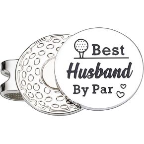 Fathers Day Gift for Husband from Wife, Valentines Day Gifts for Him Funny Golf Accessories for Boyfriend Husband, Golf Gifts for Hubby Birthday Best Husband by Par Golf Ball Marker