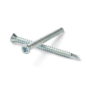 #6-20 x 1 5/8" Pro Self Drilling Screws - Square Drive Trim Head, Low Carbon Steel Zinc Plated - Self Drilling Screws for Metal - Pack of 100