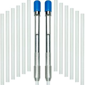 ALLY Tools Two Round Soapstone Holder with 14 Welding Quality Round Soapstone Pens Refills for Welders - Perfect for Making Removable Markings on Steel, Aluminum, and Cast Iron