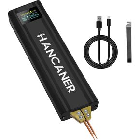 Battery Spot Welder, Hancaner Handheld Spot Welder 80 Gear Adjustable, Automatic & Manual Modes Battery Welder for 18650 Battery, Welding Nickel Sheets 0.1-0.15mm, Iron, Stainless Steel Sheets