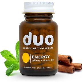 Duo Natural Whitening Toothpaste Tablets | Nano-Hydroxyapatite (nHa) to Remineralize & Reduce Sensitivity | Sustainable & Plastic Free | Dentist Created | Wild Mint Medley - 1 Bottle / 186 Tablets