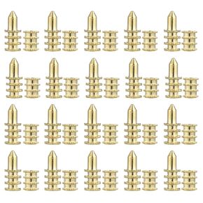 TEHAUX 20pcs Table Bolt Sleeve Connectors Table Leaf Dowel Pins Sets with Table Top Leaf Alignment Pins