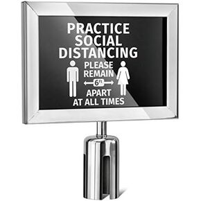 New Star Foodservice 54729 Commercial-Grade Stanchion Top Sign Frames, Black, Sign Sold Separately (Fits 2.5-Inch Post Diameter)