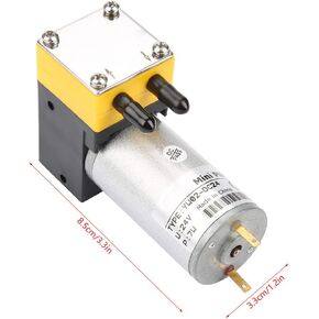Mini Air Pump, Mini Water Pump, 24V 0.4-1L/min Miniature Diaphragm Pump Vacuum Pump for Air/Liquid