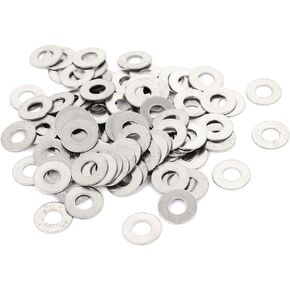 uxcell M4x10mmx0.5mm Stainless Steel Round Flat Washer for Bolt Screw 100Pcs