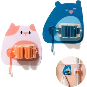 2 قطعة حامل مكنسة الممسحة حامل ممسحة لطيف لا حامل مكنسة الحفر حامل مكنسة ذاتي اللصق مكنسة تخزين مكنسة القابض للحمام والمطبخ والحديقة والجراج in Kuwait