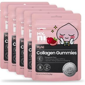 Collagen Gummies (12 Count) - Marine Collagen Supplement 2,000mg, Low-Molecular Weight Fish Collagen for Skin, Hair & Nails by Ildong. Vitamin C, Hyaluronic Acid.