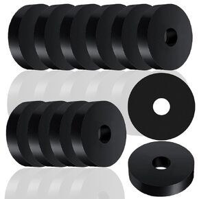 12 PCS Large Rubber Washer for Bolts, Rubber Flat Washers 3/2 Inch OD x 3/8 Inch ID x 1/4 Inch Thickness Rubber Spacers Black Non-Slip Thick Grommets, Vibration Isolation