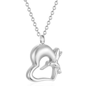 Heart Hummingbird Keepsake Urn Necklaces for Ashes Stainless Steel Heart America Bird Cremation Urn Necklace Ashes Lockets for Memorial Ashes Jewelry Ashes Holder Urn Pendant Necklace