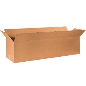 BOX USA 50x12x12 صناديق مموجة طويلة، طويلة، 50 لتر × 12 عرض × 12 ارتفاع، عبوة من 10 قطع | الشحن، التعبئة والتغليف، النقل، صندوق تخزين للمنزل أو العمل، صناديق بالجملة قوية