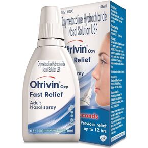 Otrivin Adult Nasal Spray Clears Blocked Noses Fast Long Lasting Moisturizing (Pack of 3)