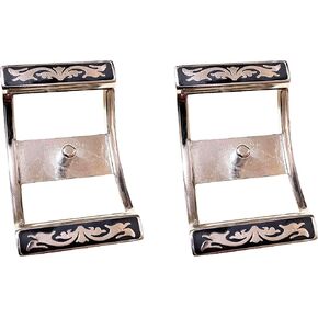 Horse Reins Floral Accented 1" Nickel Plated Leather Conway Buckles Horse Tack Reins403RT03