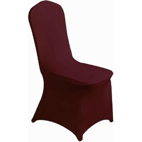 mds Pack of 10 PCS White Spandex Dining Room Chair Covers Stretch Slipcovers for Wedding Party Dining Banquet Living Room Universal Stretch Flat-Front Slipcovers- Apple Red