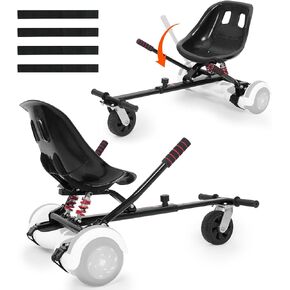 VEVOR Hoverboard Seat Attachment, for 6.5" 8" 8.5" 10" Hoverboards, Dual Shock Absorption System, Grips Control, Adjustable Length 270 LBS Load Capacity, Hover Board Buggy Attachment, for Kids Adults