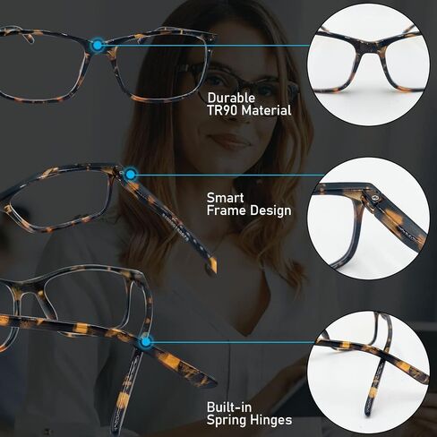 CSD Blue Light Blocking Reading Durable Glasses - Unisex Eyeglasses for Computer Screen Reading TV/Phone - (Black) in Saudi Arabia