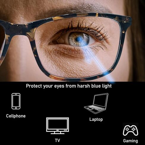 CSD Blue Light Blocking Reading Durable Glasses - Unisex Eyeglasses for Computer Screen Reading TV/Phone - (Black) in Saudi Arabia