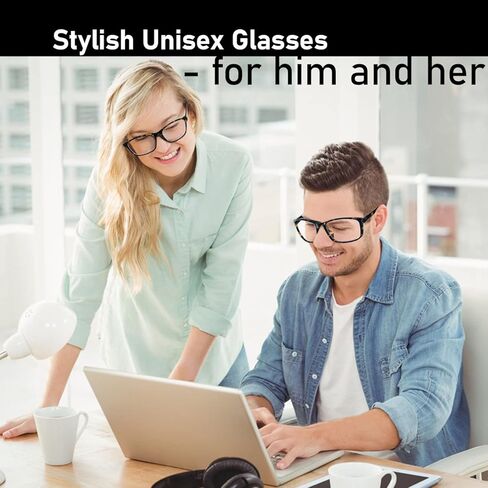 CSD Blue Light Blocking Reading Durable Glasses - Unisex Eyeglasses for Computer Screen Reading TV/Phone - (Black) in Saudi Arabia