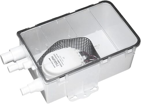 نظام مضخة حوض الدش 750 جيجا في الساعة 12 فولت، منافذ مدخل متعددة، سهلة التركيب، محمية من الإشعال، غطاء شفاف، صمام فحص على المخرج in Kuwait