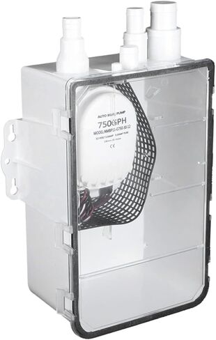 نظام مضخة حوض الدش 750 جيجا في الساعة 12 فولت، منافذ مدخل متعددة، سهلة التركيب، محمية من الإشعال، غطاء شفاف، صمام فحص على المخرج in Kuwait