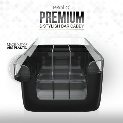 علبة بار ممتازة من Esatto Professional Bar Products (أسود)، تستخدم لتنظيم عناصر البار ومساحة العمل بسهولة، مع 12 أداة سكب إضافية للصب الدقيق و12 غطاء سكب in Kuwait
