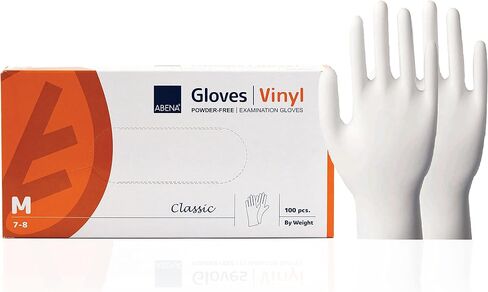 Abena Vinyl Medical Examination Gloves, Transparent, Smooth Texture, Rolled Cuff, Powder Free, Disposable in Saudi Arabia