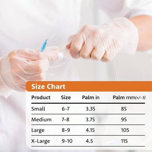 Abena Vinyl Medical Examination Gloves, Transparent, Smooth Texture, Rolled Cuff, Powder Free, Disposable in Saudi Arabia