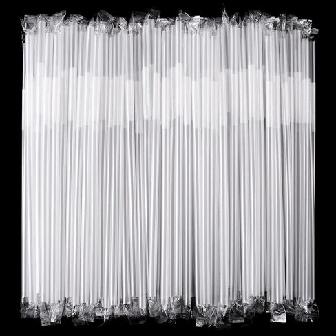 [Individually Wrapped] 100 Pcs Clear Flexible Plastic Straws, Disposable Bendy Straws, 10.2" Long and 0.23'' Diameter, BPA-Free in Saudi Arabia