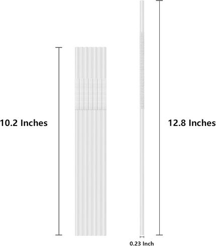 [Individually Wrapped] 100 Pcs Clear Flexible Plastic Straws, Disposable Bendy Straws, 10.2" Long and 0.23'' Diameter, BPA-Free in Saudi Arabia