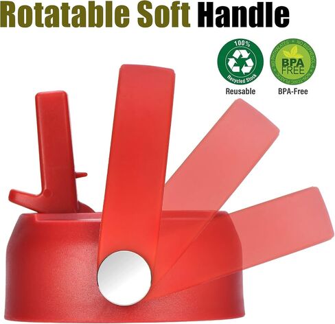 WEREWOLVES Straw Lid for Wide Mouth Insulated Sports Water Bottle, Replacement Lid Straws Cap Compatible with Most Bottles,Including Straws and Brush (Orange) in Saudi Arabia