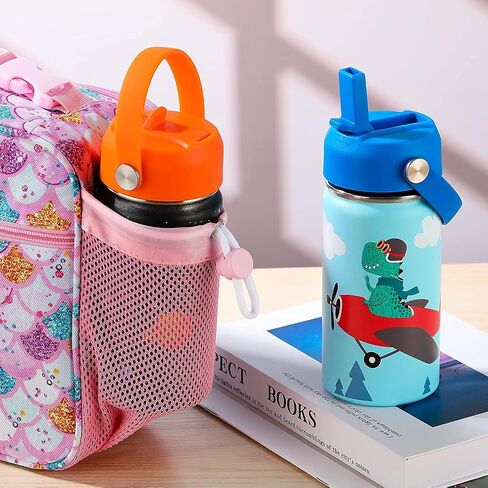 WEREWOLVES Straw Lid for Wide Mouth Insulated Sports Water Bottle, Replacement Lid Straws Cap Compatible with Most Bottles,Including Straws and Brush (Orange) in Saudi Arabia