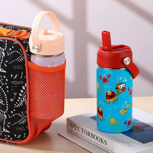 WEREWOLVES Straw Lid for Wide Mouth Insulated Sports Water Bottle, Replacement Lid Straws Cap Compatible with Most Bottles,Including Straws and Brush (Orange) in Saudi Arabia