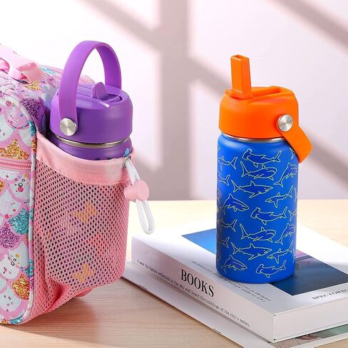 WEREWOLVES Straw Lid for Wide Mouth Insulated Sports Water Bottle, Replacement Lid Straws Cap Compatible with Most Bottles,Including Straws and Brush (Orange) in Saudi Arabia