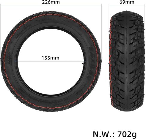 إطار ONEFOR 9.5 × 2.50 للطرق الوعرة 9.5 بوصة إطار بدون أنابيب للإصلاح الذاتي لـ Niu KQI3 Sport/Pro/Max ملحقات سكوتر كهربائي إطار بديل للعجلة الأمامية الخلفية، مع صمام فراغ in Kuwait