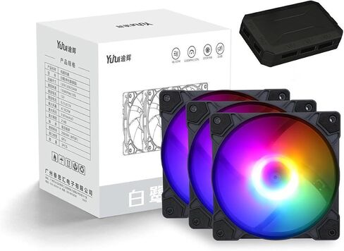 SAMA BLB 3 in 1 ARGB PC Case Fans with Fan Hub 120mm Fan 12V 5V 3Pin High Performance High Airflow Fan KIT Quiet Edition Computer Cooling Case Fan Black in Saudi Arabia