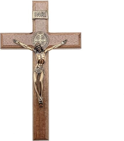 Intercession Wall Wood Cross Crucifix (10 in - Antique Gold) in Saudi Arabia