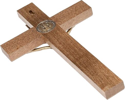 Intercession Wall Wood Cross Crucifix (10 in - Antique Gold) in Saudi Arabia
