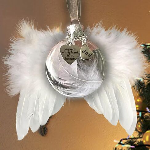 20 Pcs Natural Angel Wings Ornaments, 4.72 × 4.72 Inch White Crafts Angel Feather Wings for DIY Chic Christmas Tree Hanging Ornaments/ Xmas Angel Decor/ Angel Wings Memorial Gifts in Saudi Arabia