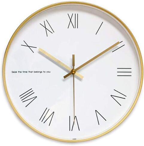 JUSTUP Round Wall Clock, 12 Inch Pink Large Wall Clock for Bedroom, Quality Quartz Modern Silent Clock with Battery Operated, Arabic Quiet Wall Clock Decor for Home Kitchen Living Room Office (Pink) in Saudi Arabia