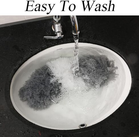 منافض للتنظيف، منفضة ريش من الألياف الدقيقة قابلة للتمديد مع عمود طويل جدًا 76.2 سم - 100 بوصة، منفضة قابلة للتمديد لتنظيف مروحة السقف، السقف العالي، نسيج العنكبوت، الأثاث، السقف الداخلي in Kuwait