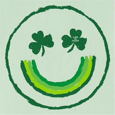 Life is Good Women's Crusher T, Short Sleeve Cotton Graphic Tee Shirt, Inkbrush Clover Smiley Face in Saudi Arabia